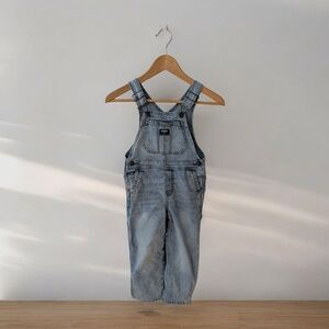 Oshkosh Girls Boys Denim Overalls for Kids Blue Cotton Size 5T